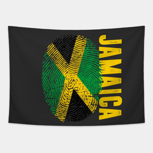 Jamaica Flag Fingerprint My Story DNA Jamaican Tapestry by Your Culture & Merch