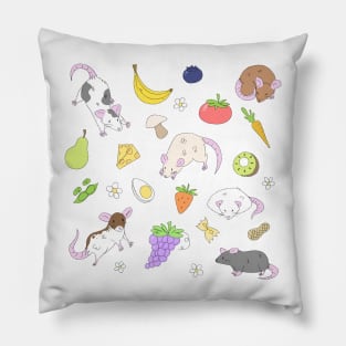 Rats And Snacks  Sticker Pack Pillow