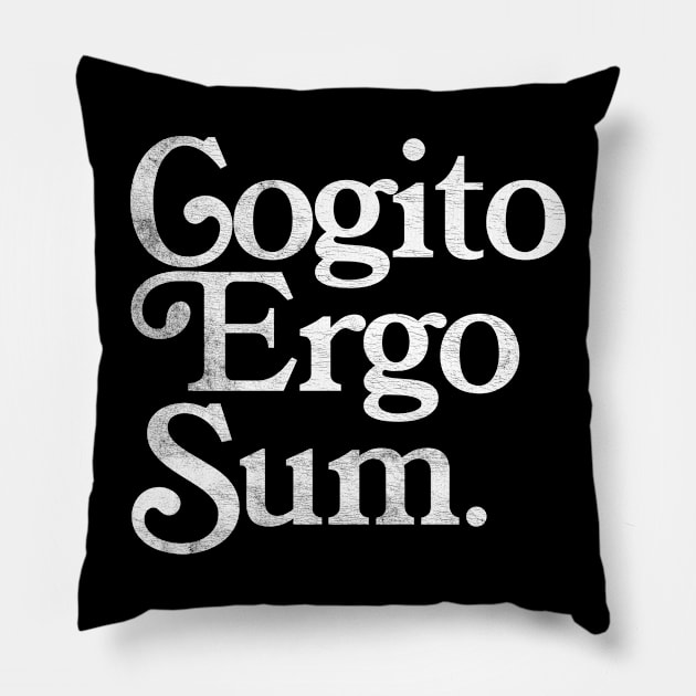 Cogito Ergo Sum / René Descartes Philosophy Quote Pillow by DankFutura