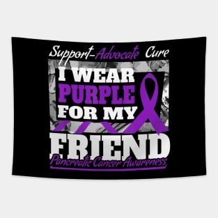 I Wear Purple For My Friend Pancreatic Cancer Aware Tapestry