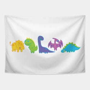 Cute crayon dinosaurs Tapestry