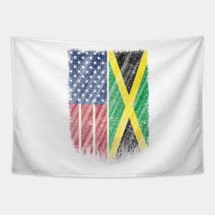 Jamaican American Flag T Shirt Jamaican Born American Grown Tapestry
