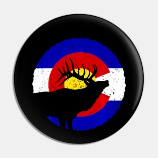 Colorado Elk Hunting Shirt CO State Flag Hunter Pin