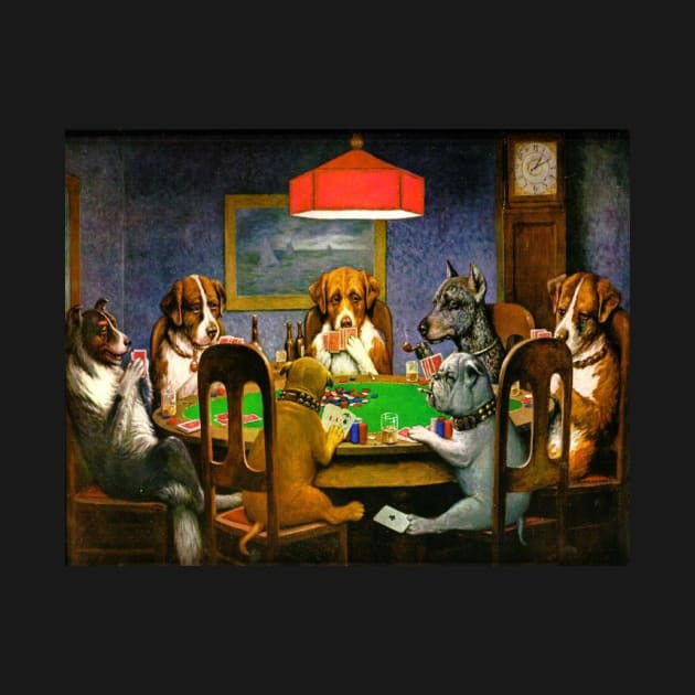 A Friend in Need (dogs playing poker) by ellanely