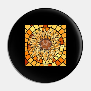 Sunflower Mosaic Flora Minimalist Retro Vintage Pin