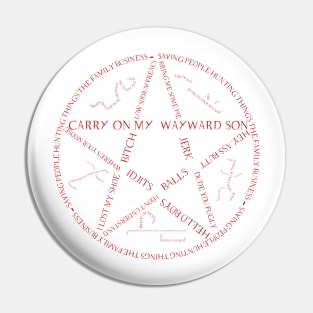 Supernatural Devil's Trap Typography Red Pin