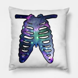 Cosmic Galaxy Ribcage Halloween Costume Tee Pillow