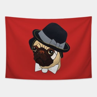 Pug with a Red Homburg Tapestry