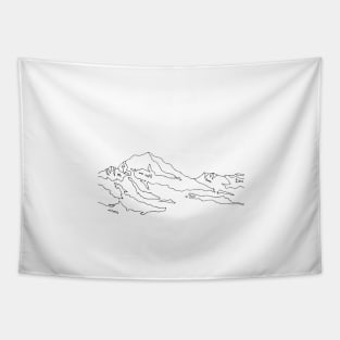 Line art mountain minimalistic Tapestry