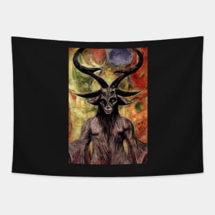 Baphomet surrealist painting Tapestry