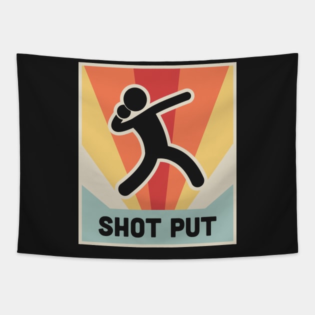 Vintage Style Shot Put Poster Tapestry by MeatMan