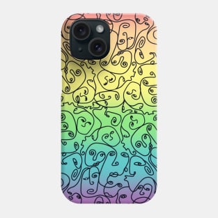 Funky Faces on Rainbow Phone Case