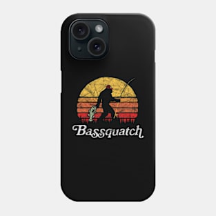 Bassquatch Funny Bigfoot Fishing Outdoor Retro Phone Case