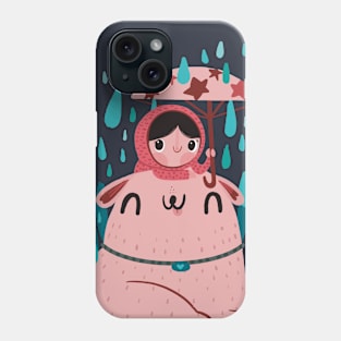 Friends under the rain Phone Case