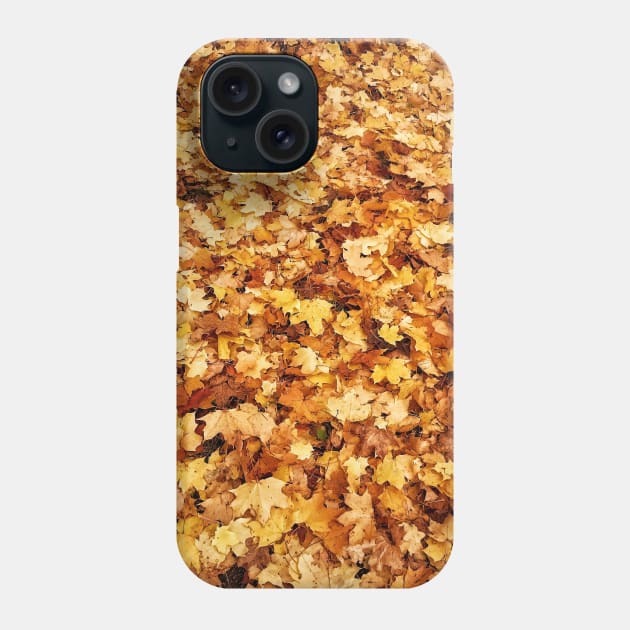 Gold yellow fall maple leaves Phone Case by PLdesign