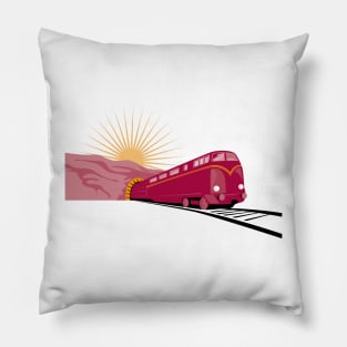 Diesel Locomotive Coming out of tunnel Pillow