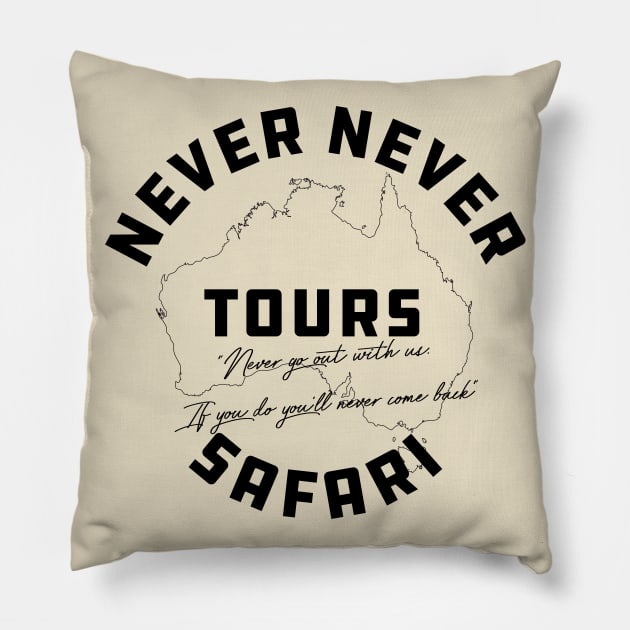 Never Never Safari Tours Pillow by Meta Cortex
