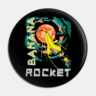 Banana Rocket Flight to the Red Moon Pin