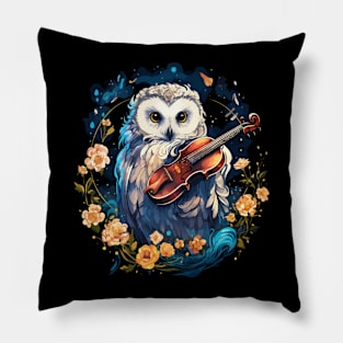 Snowy Owl Playing Violin Pillow