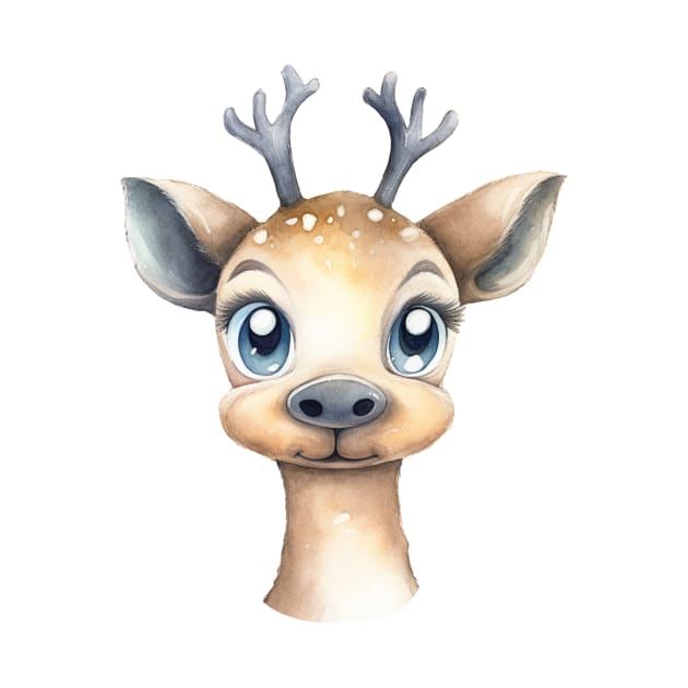 Deer Watercolor by FluffigerSchuh