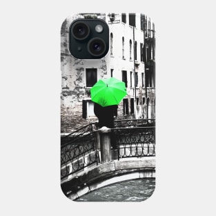 Green Umbrella in Venice Phone Case