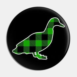 Duck Green Plaid Pattern Christmas Pajama Funny Gift Pin