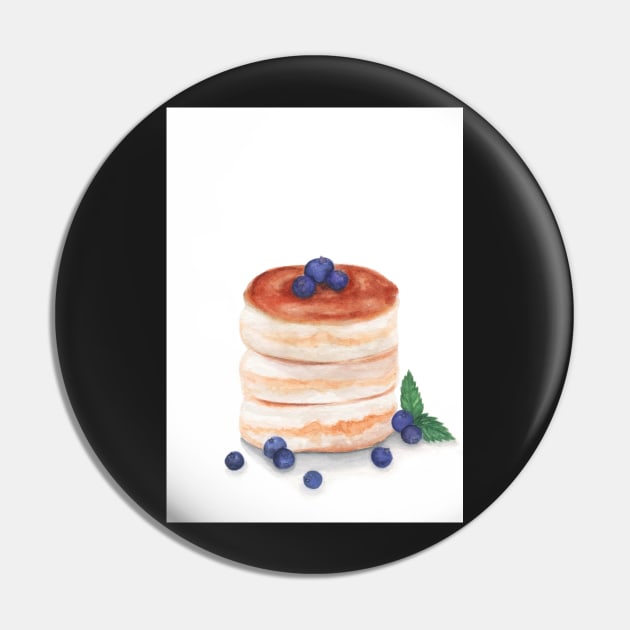 Pancakes watercolor Pin by GinaaArts