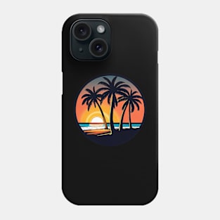 Retro beach and sunset Phone Case