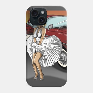 Marilyn Monroe with 1957 Buick Century Phone Case