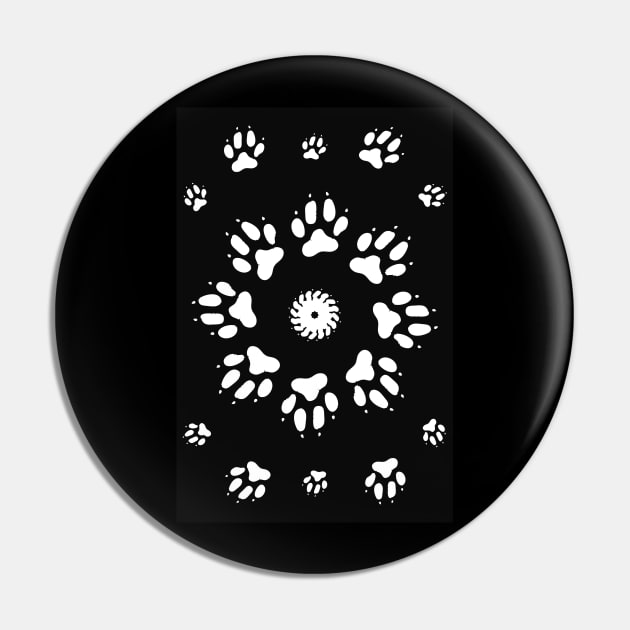 Black and White Dog Paws Pin by KRitters