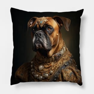 Regal Brindle Boxer - Medieval German Queen Pillow