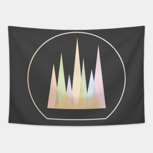 Pastel Geometric Mountains Tapestry