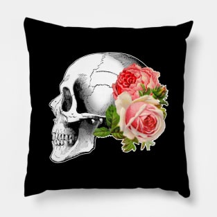 Skull with Roses Pillow