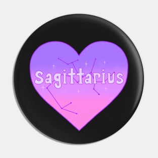 Sagittarius Constellation Heart Pin