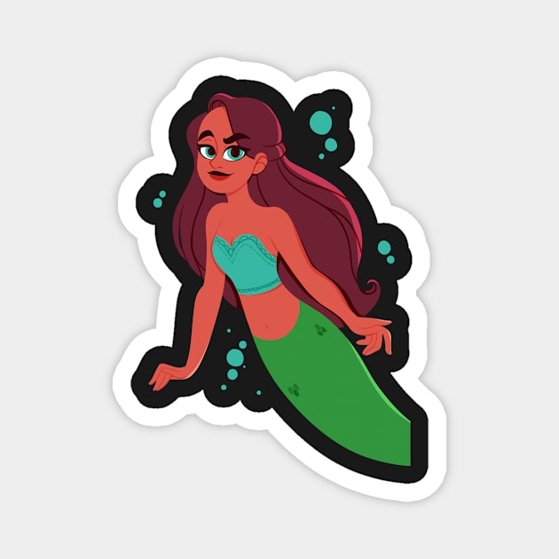 Purple Haired Mermaid Magnet by Twkirky