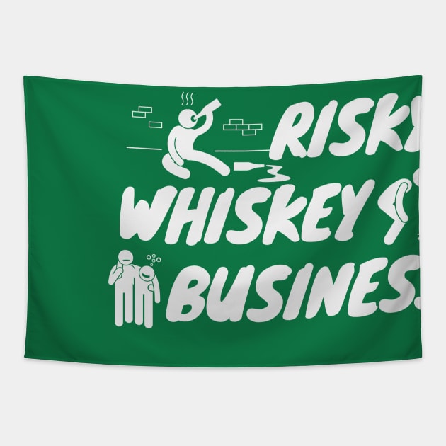 Risky Whiskey Business St Patrick's Day Tapestry by FTF DESIGNS