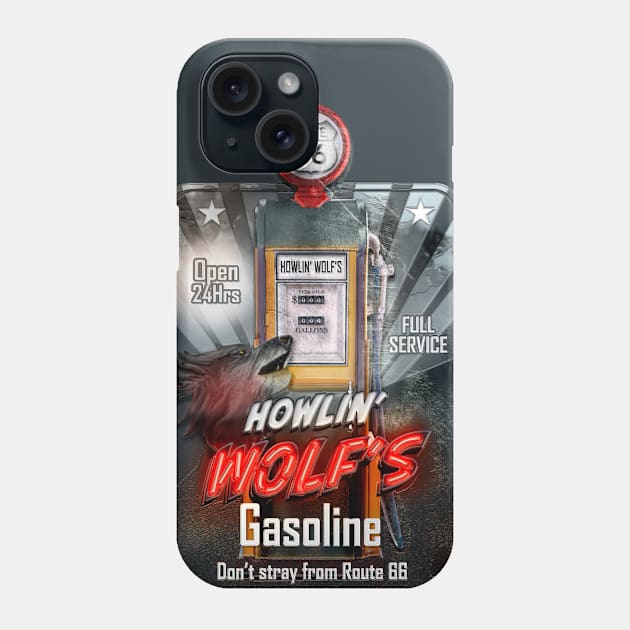 Route 66 Wolf Gasoline Phone Case by hardtbonez