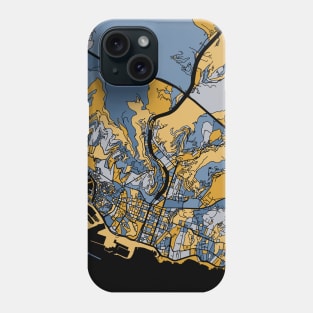 Genoa Map Pattern in Blue & Gold Phone Case