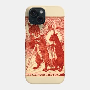 THE CAT AND THE FOX Forest Animals Red White Floral Phone Case