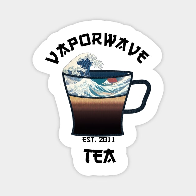 Vaporwave Aesthetic Great Wave Off Kanagawa Cafe Coffee Tea T-Shirt Magnet by mycko_design