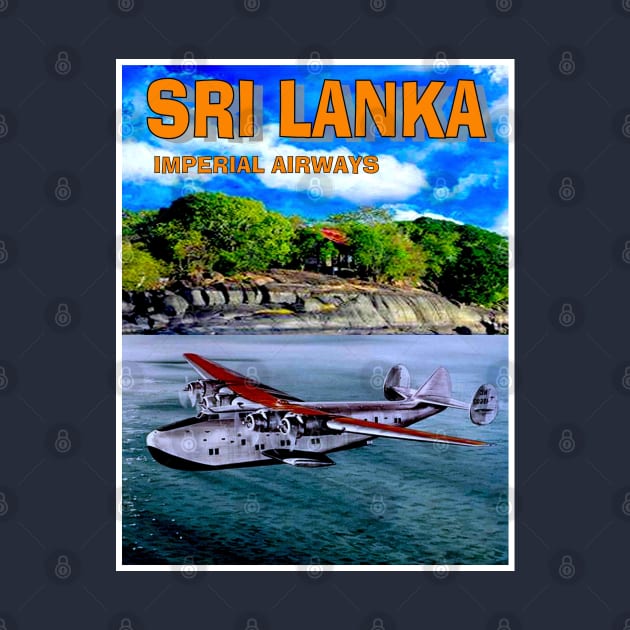 SRI LANKA Vintage Imperial AirwaysTrave and Tourism Advertising Print by posterbobs