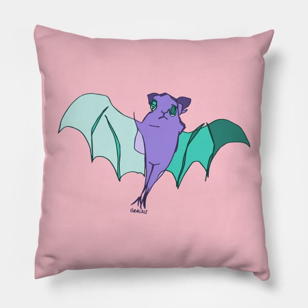 Pastel Bat Pillow by Jan Grackle