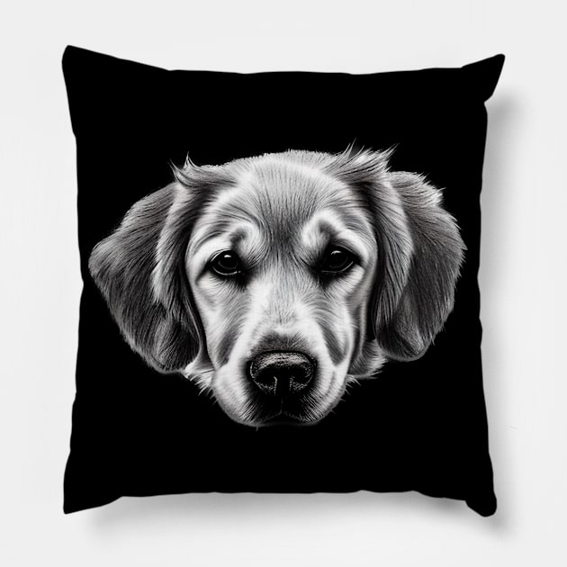 Golden Retriever Puppy Face Pillow by KayBee Gift Shop