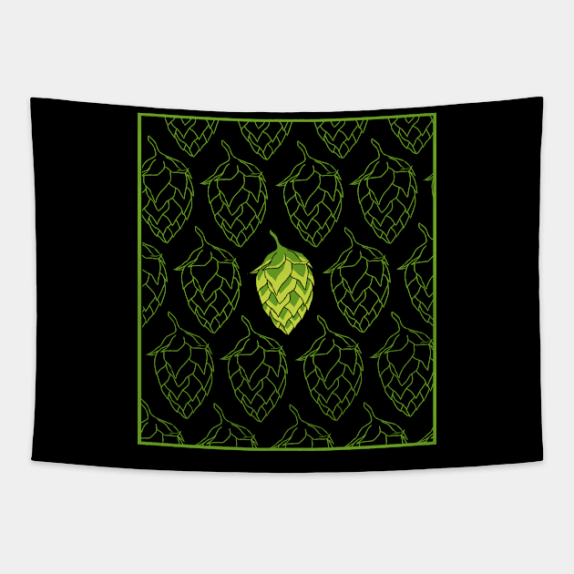 Beer Hops Pattern Tapestry by ebayson74@gmail.com