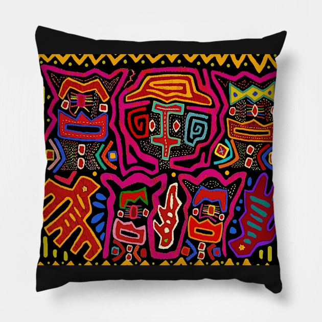 Shaman Demon Spirits and Dreams Pillow by Esprit-Mystique