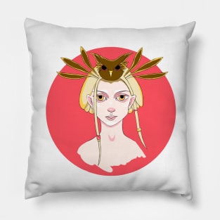 Sunny Owl Girl Pillow