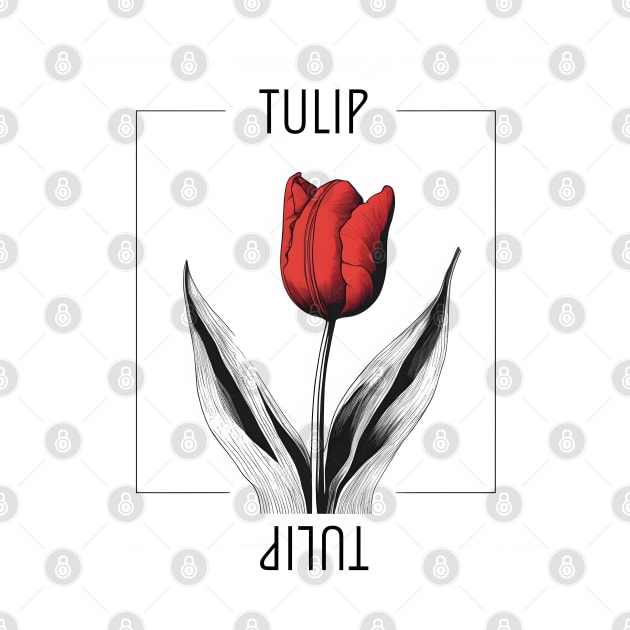 Red Tulip - minimal design by craftydesigns