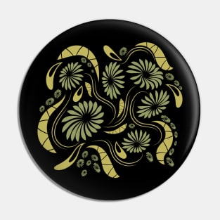 Folk flowers floral art print Flowers abstract art Pin