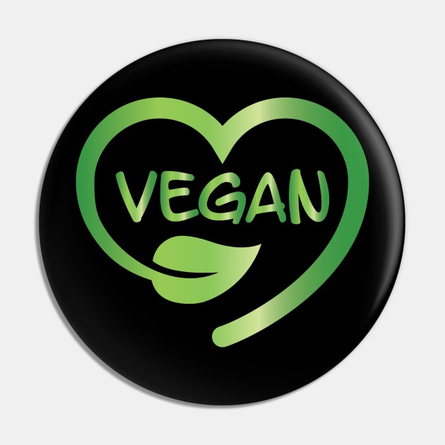 Vegan Heart Pin by JevLavigne