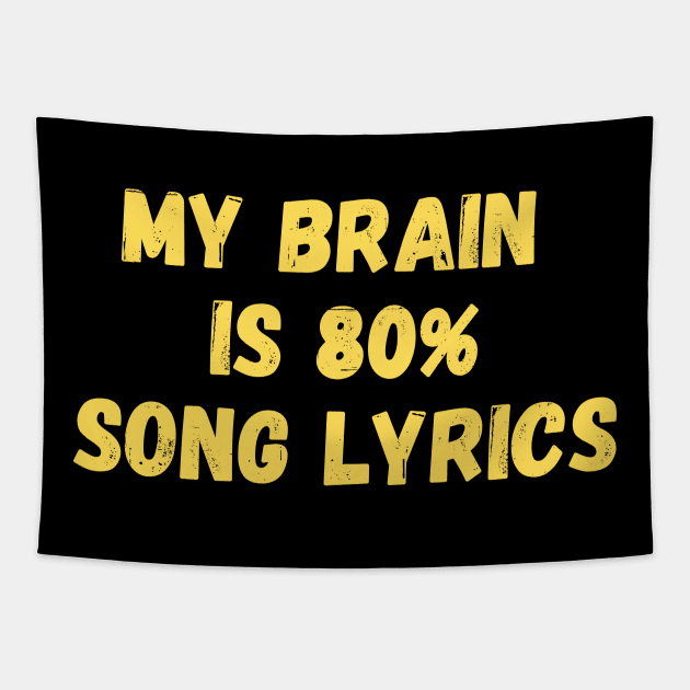 My Brain is 80% Song Lyrics Tapestry by Being Famous